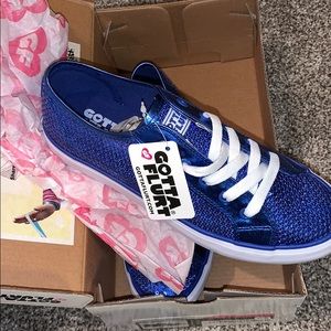 blue sequin shoes
